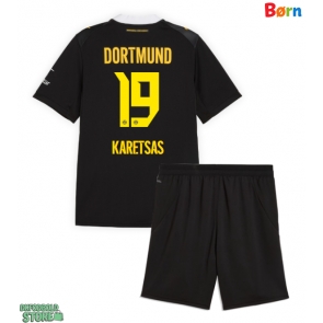 Borussia Dortmund Konstantinos Karetsas #19 Replika Babytøj Udebanesæt Børn 2026-27 Kortærmet (+ Korte bukser)